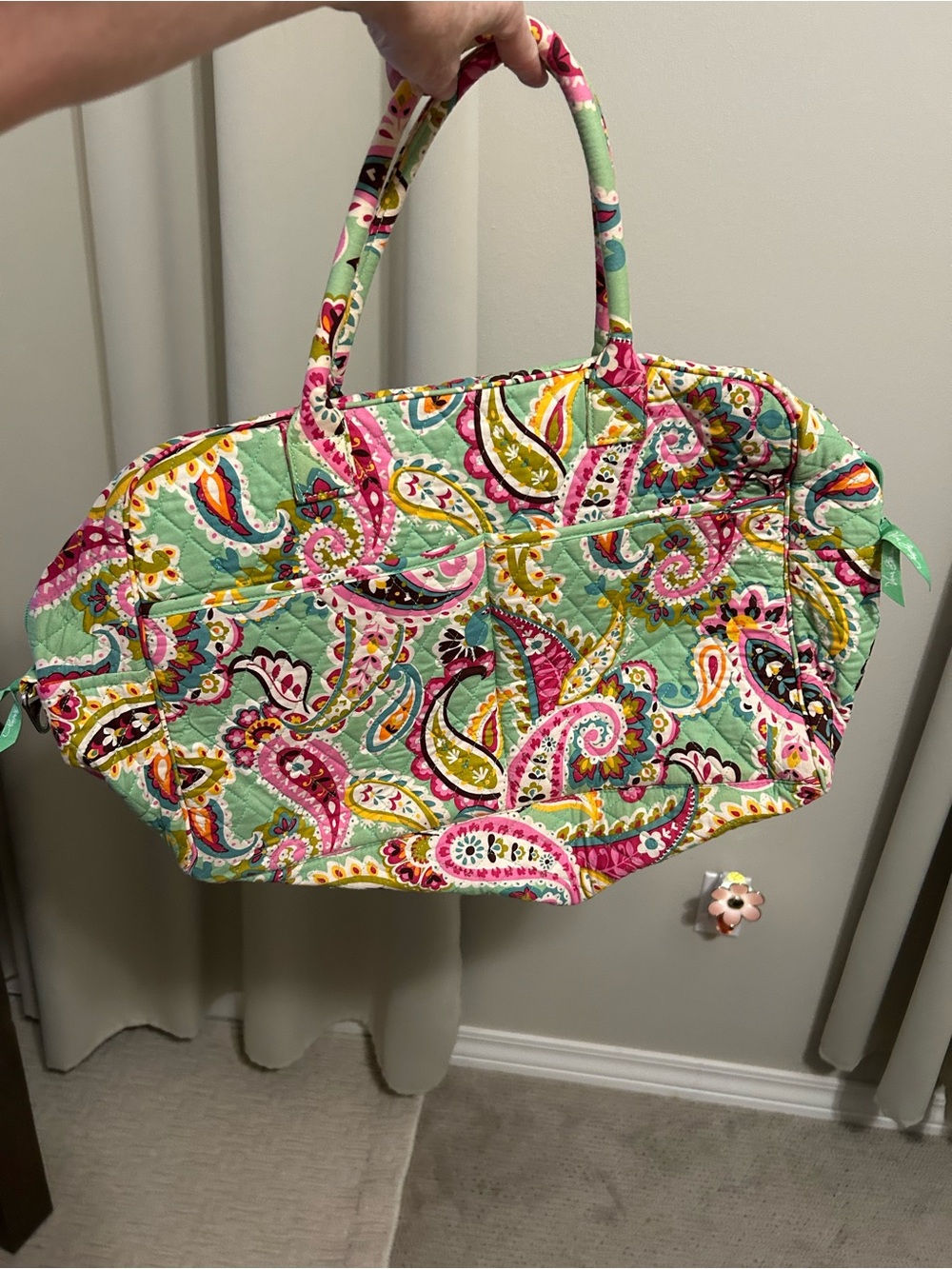 Vera Bradley Quilted Paisley Tote - Mint, Pink & Yellow.  Beautiful!